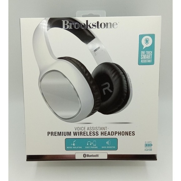 Brooke Stone Premium Wireless Headphones White - Picture 1 of 3